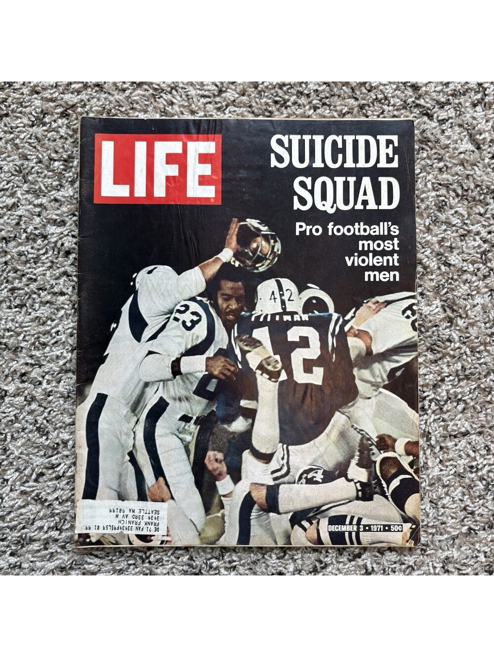 Life Magazine Dec 3 1971 Suicide Squad NFL Football Headhunters Vintage Issue